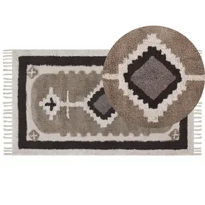 Cotton Area Rug 80 x 150 cm Beige GEYVE