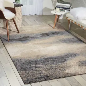 Beige Luxurious Modern Abstract Easy to Clean Rug For Bedroom & Living Room-160cm X 221cm