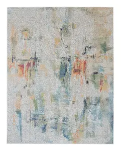 Ivory/Multicolour Floral Luxurious Modern Easy to Clean Rug for Living Room, Bedroom and Dining Room-122cm X 183cm