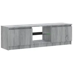 vidaXL TV Cabinet with LED Lights Grey Sonoma 120x30x35.5 cm