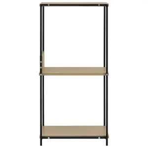 Berkfield Small Straight Book Shelf Black and Oak 33.5x39.6x79.7 cm Engineered Wood