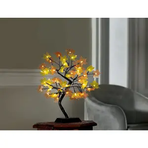 Illuminated Green, Yellow and Orange Maple Tree Home Decoration with 48 LEDs - Measures H45cm x W36cm x D36cm