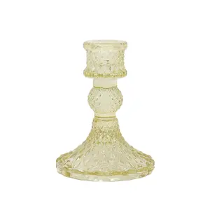 Glass Candle Holder Gold Table Centerpiece Champagne Victorian Style Home Decor