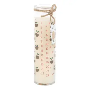 Something Different Advent Christmas Pudding Tube Candle Clear/Natural (One Size)