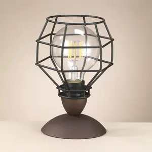 Luminosa Spider Wire Shade Table Lamp, Black