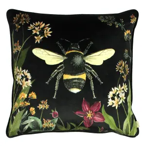 Evans Lichfield Midnight Garden Floral Rectangular Feather Rich Cushion