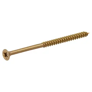 Diall Double-countersunk Yellow-passivated Carbon steel Screw (Dia)4mm (L)70mm, Pack of 100