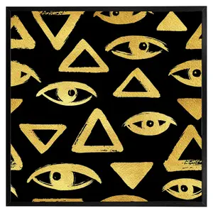 Eyes & pyramids (Picutre Frame) / 16x16" / Brown