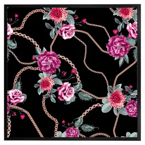 Chain and flowers pattern (Picutre Frame) / 24x24" / White