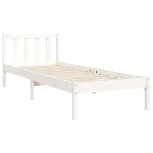 Berkfield Bed Frame with Headboard White 90x200 cm Solid Wood