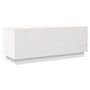 Berkfield TV Cabinet White 90x35x35 cm Solid Wood Pine