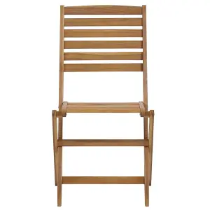 Set of 6 Garden Chairs TOLVE Acacia Wood Light Wood