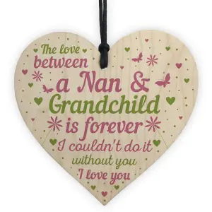 Red Ocean Nan Gifts From Grandchildren Wooden Heart Sign Birthday Gifts For Nan Nanny Grandparent Gifts