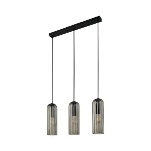 Nordlux Miella 3-Rail Indoor Dining Living Kitchen Hallway Pendant In Smoked (Diam) 10cm