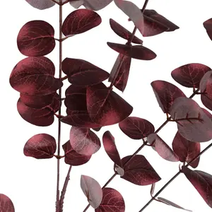 Pack of 6 x 100cm Artificial Eucalyptus Foliage Burgundy