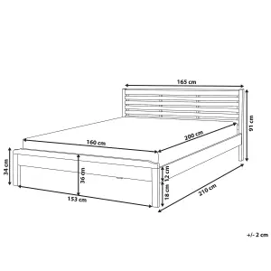 Wooden EU King Size Bed Light CARNAC