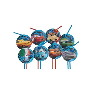 Cars Characters Disposable Straws (Pack of 8) Multicoloured (One Size)