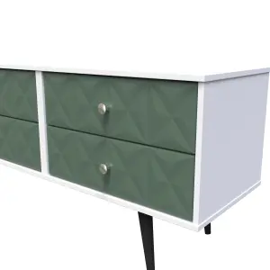 Toledo 4 Drawer Bed Box in Labrador Green & White (Ready Assembled)