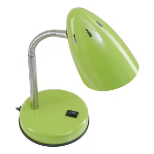 Interiors by Premier Green Table Lamp for Work Desk, Desk Lamp with Conical Lamp Head, Long Lasting Iron Bedside Lamp