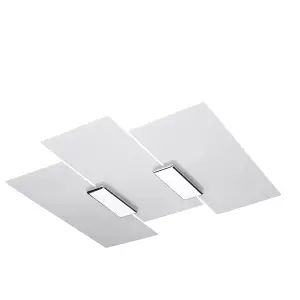 Fabiano Glass & Steel Grey 2 Light Classic Ceiling Light