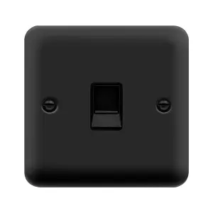 Curved Matt Black Rj11 Socket - Black Trim - SE Home