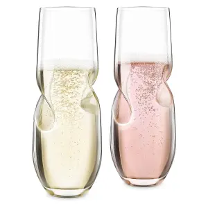 Original Products Final Touch Bubbles Stemless Champagne Sparkling Wine Glasses 300ml Set of 2