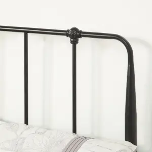 Hitchin Black Metal Industrial Bed Frame - Small Double / Double / King