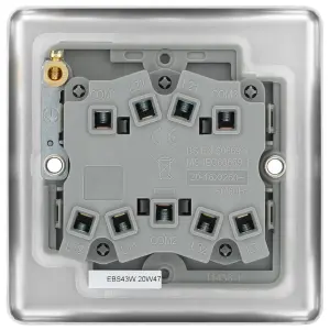 GoodHome Brushed Steel 20A 2 way 3 gang Light Switch