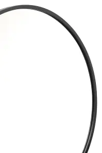 MirrorOutlet The Circulus Black Framed Flat Bottom Circular Garden Wall Mirror 126CM X 120CM