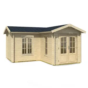 Lasita Portsmouth L Shaped Corner Building - 4m x 4m - Garden Summer House Double Glazed