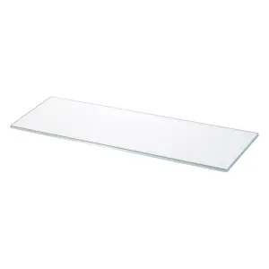 GoodHome Imandra Clear Glass Wall-mounted Bathroom Shelf (D)11cm (H)0.5cm (L)35.8cm