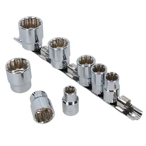 1/2" Drive Whitworth Shallow + Double Deep British Sockets BSW 17pc 12 Sided