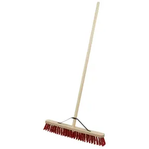 Sealey PVC Bristle Broom 24" 610mm Head Hard Wearing Rubberwood Handle BM16P