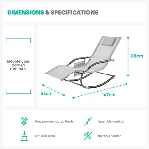 GRAVITY ROCKING SUN LOUNGER - GREY