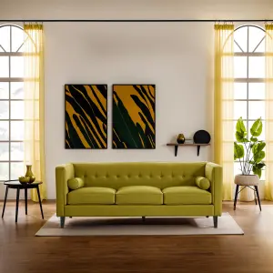 Interiors by Premier Helia Olive Velvet Sofa