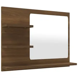 Berkfield Bathroom Mirror Brown Oak 60x10.5x45 cm Engineered Wood