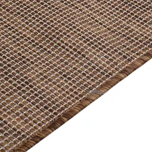 Outdoor Flatweave Rug 80x150 cm Brown