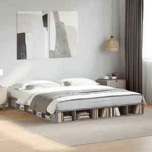 Berkfield Bed Frame without Mattress Grey Sonoma 200x200 cm