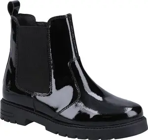 Black HUSH PUPPIES Laura Patent Junior Leather Chelsea Boots - Tu Clothing By Sainsburys