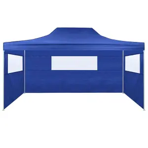 Berkfield Professional Folding Party Tent with 3 Sidewalls 3x4 m Steel Blue