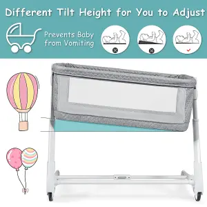 Costway 2-in-1 Baby Bedside Crib Bassinet and Sofa