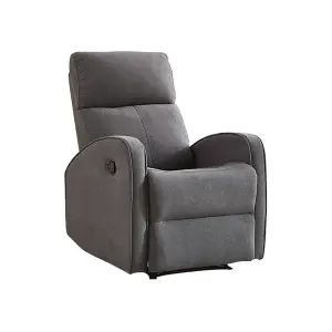 Manual Reclining Armchair in Dark Grey Fabric - Parma