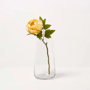 Homescapes Artificial Stem of Dried Yellow Peony Flowers, 48 cm