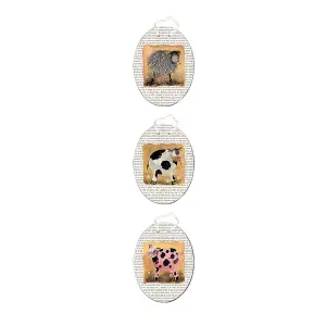 Maison by Premier 3 Assorted Farm Animal Plaque