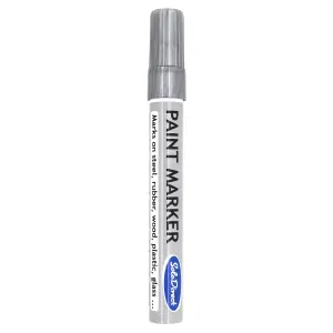 Oil-based Paint Marker Pen Permanent for Tyres Rubber Stone Leather Fabric Plastic Glass (Silver)