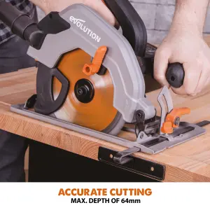 Evolution 1200W 240V 185mm Corded Circular saw R185CCSL240