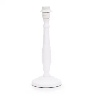 ValueLights Victoria Traditional White Wood Candlestick Table Lamp Base