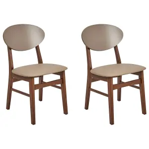 Set of 2 Dining Chairs AMERY Rubberwood Light Brown