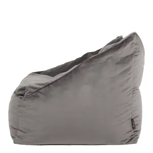 icon Natalia Velvet Armchair Bean Bag Charcoal Grey Giant Bean Bag Chair