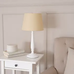 Annum Wood Table Lamp White / Beige / No